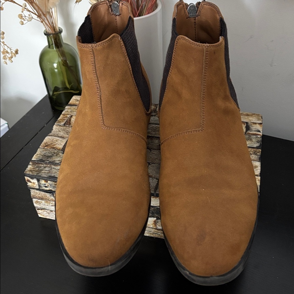 CALL IT SPRING (8) Men's Chelsea Boots Vegan Suede Tan Pull-On - Size US 8 - Picture 8 of 16
